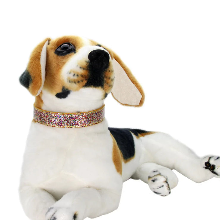Bling Adjustable Leather Collar – Shiny Pet Collar for Small & Medium Cats & Dogs