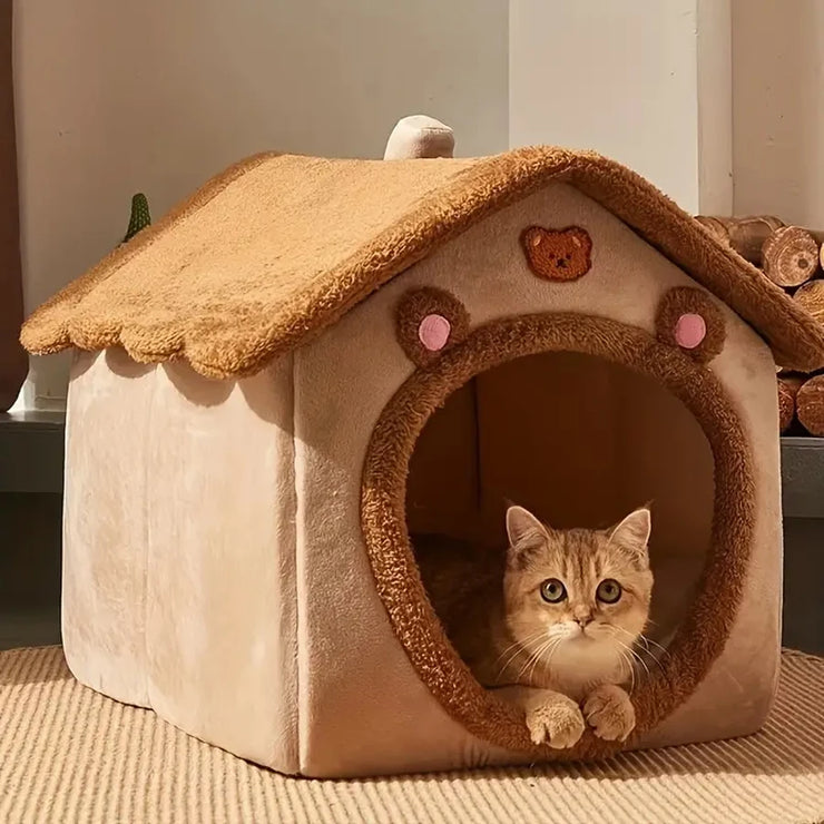Foldable Washable Pet Bed House for Cats & Small Dogs