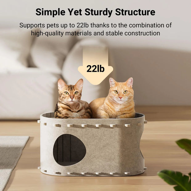 Cat Tunnel Bed with Scratching Board – Double-Layer Pet House & Sofa