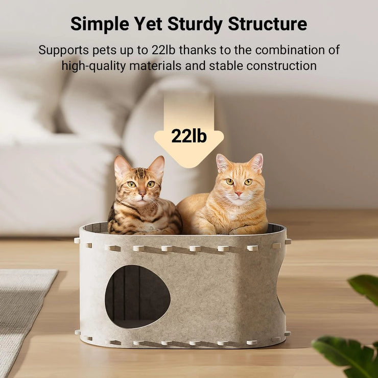 Cat Tunnel Bed with Scratching Board – Double-Layer Pet House & Sofa