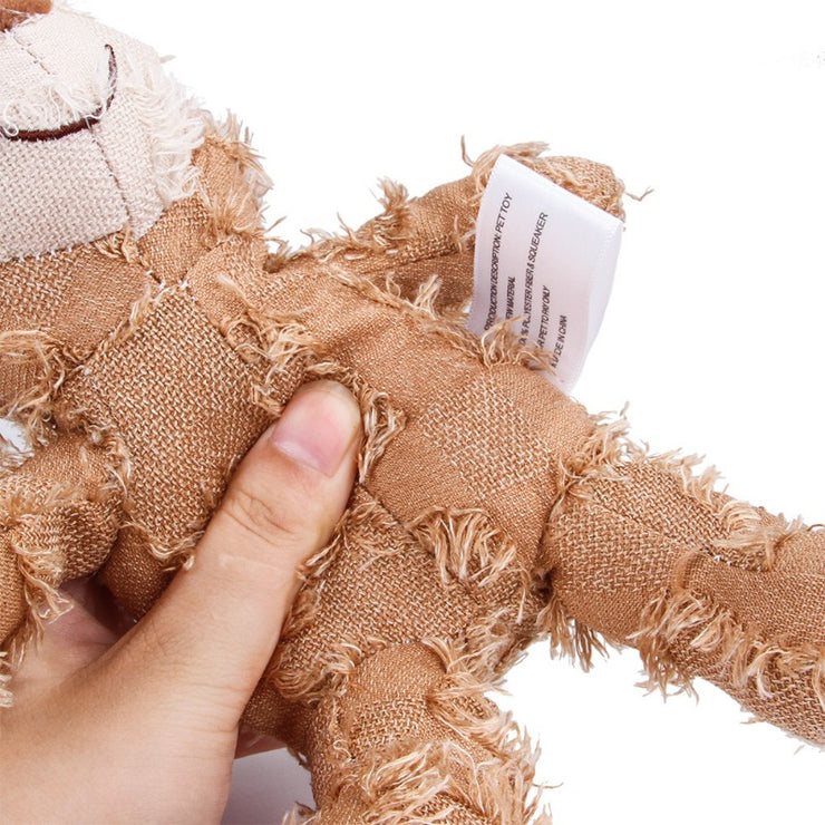 Plush Teddy Bear Dog Toy – Interactive Chew & Squeak for Teeth Cleaning