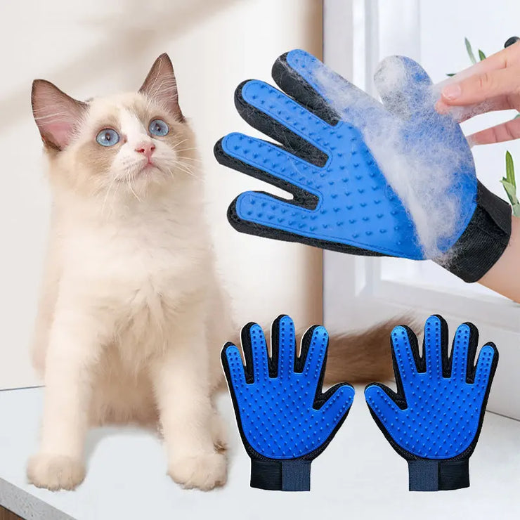Pet Grooming & Deshedding Glove – Brush for Cats, Dogs & Rabbits
