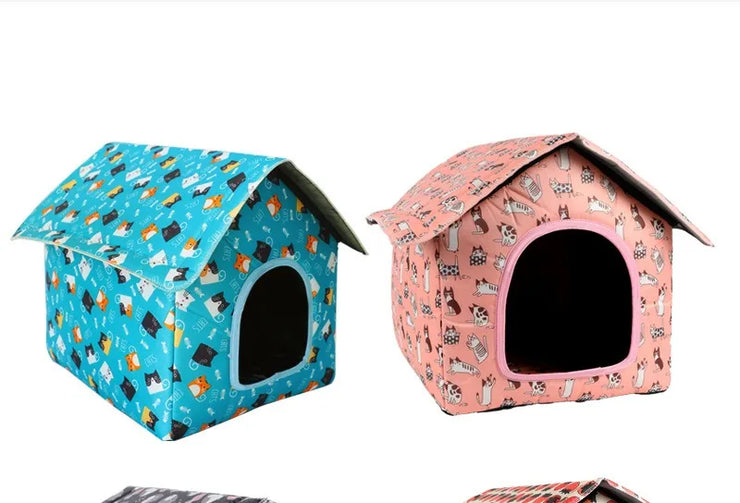 Waterproof Foldable Pet House for Cats & Dogs – Outdoor Use