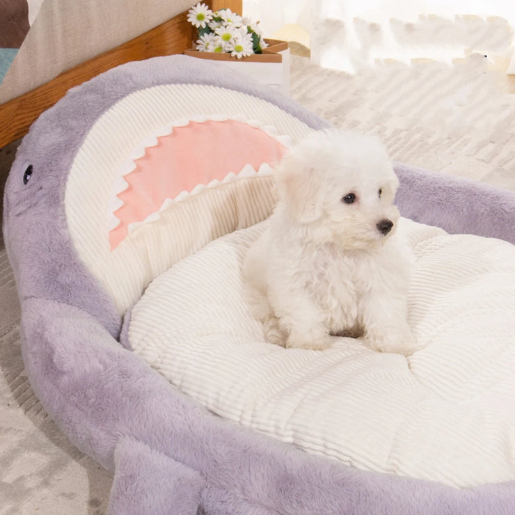 2025 Shark Pet Bed – Cozy Soft Cotton Nest for Cats & Dogs