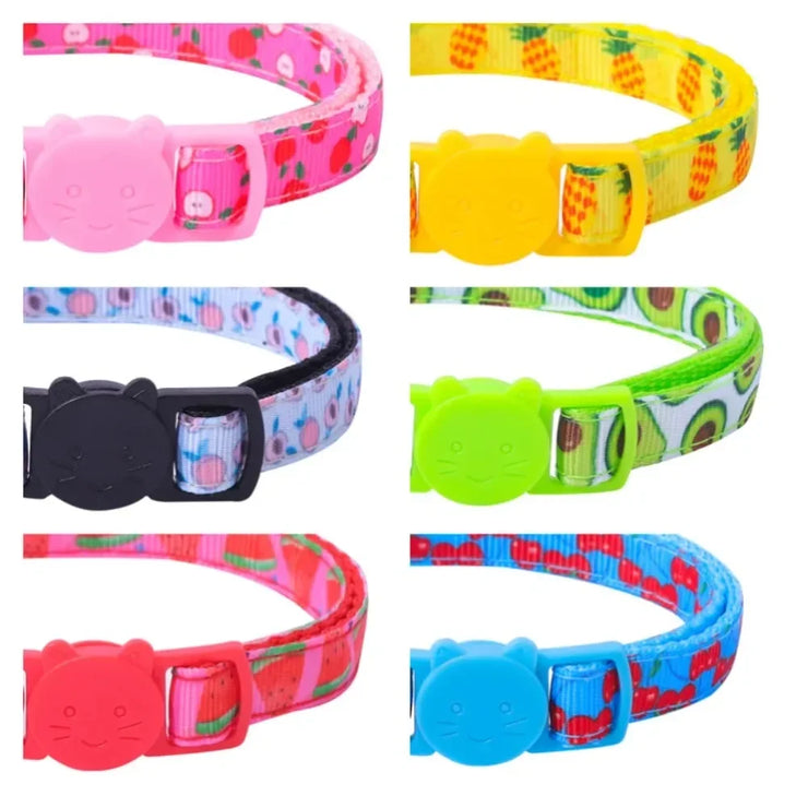 Adjustable Cat & Puppy Collar with Bell – Printed Fashion Pet Accessory