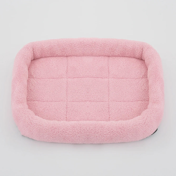 Soft Plush Pet Bed – Square Cat & Dog Sleep Cushion