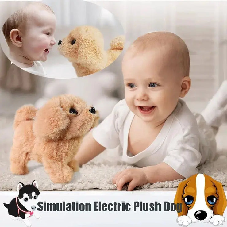 Interactive Plush Puppy Toy – Walking, Barking & Tail Wagging for Kids