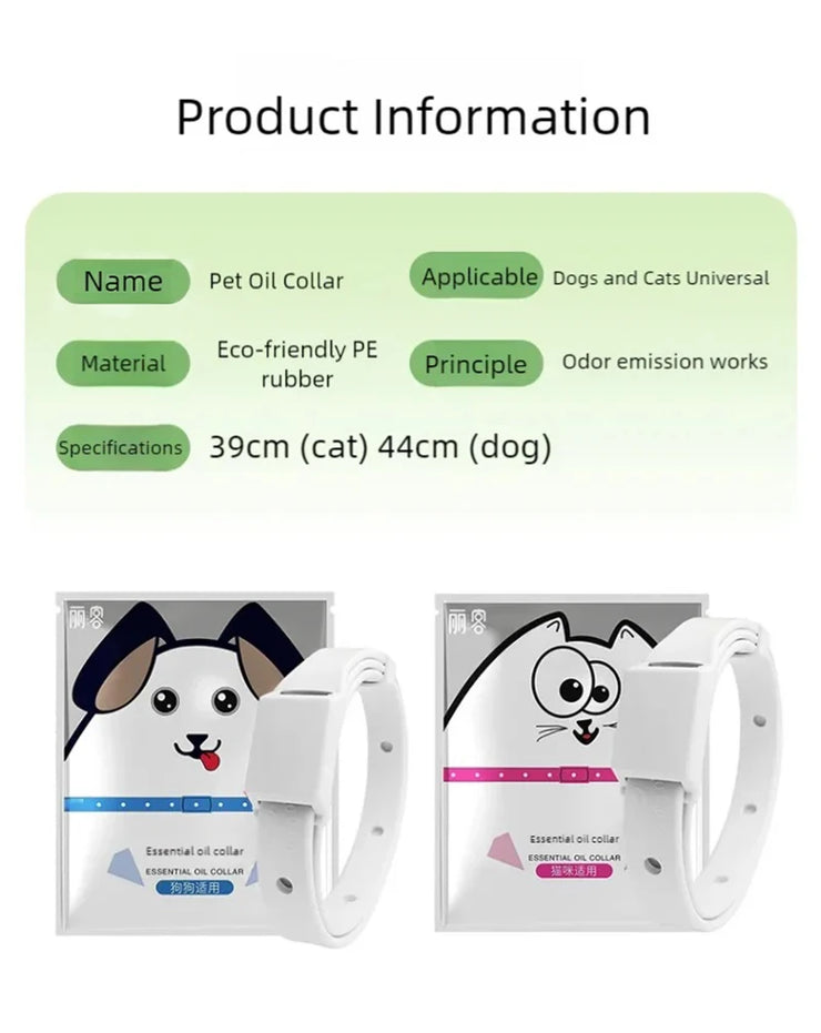Adjustable Washable Pet Collar – Essential Oil Infused for Cats & Dogs