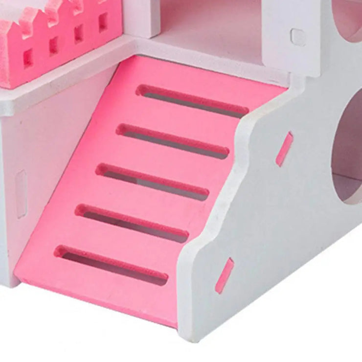 Wooden Multi-Layer Hamster & Small Pet Hideout Hut