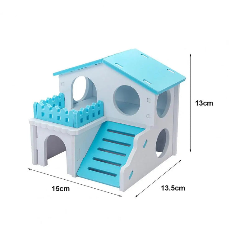 Wooden Multi-Layer Hamster & Small Pet Hideout Hut