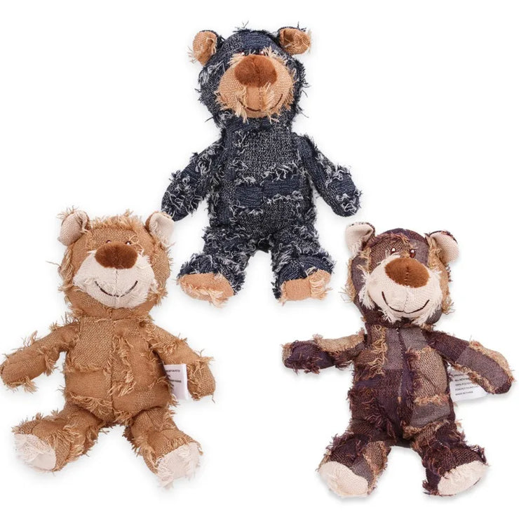 Plush Teddy Bear Dog Toy – Interactive Chew & Squeak for Teeth Cleaning