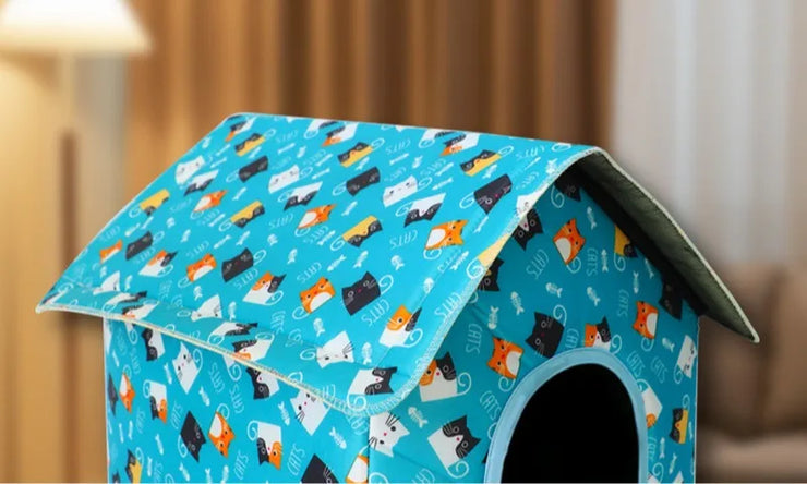 Waterproof Foldable Pet House for Cats & Dogs – Outdoor Use