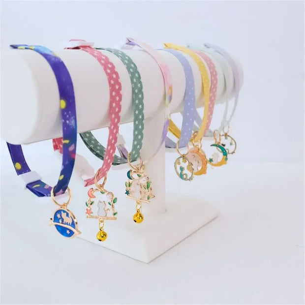 Cute Adjustable Breakaway Cat & Kitten Collar with Pendant