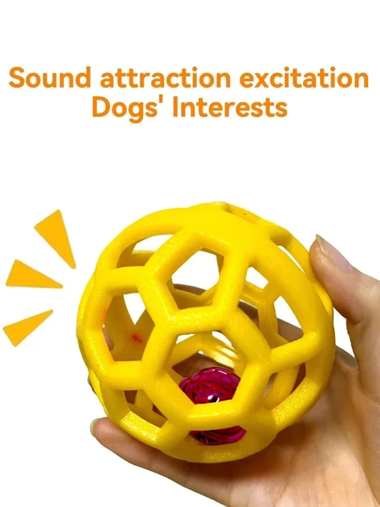2-in-1 Dog Chew Toy Set – Bell Ball & Tri-Color Molar Ring
