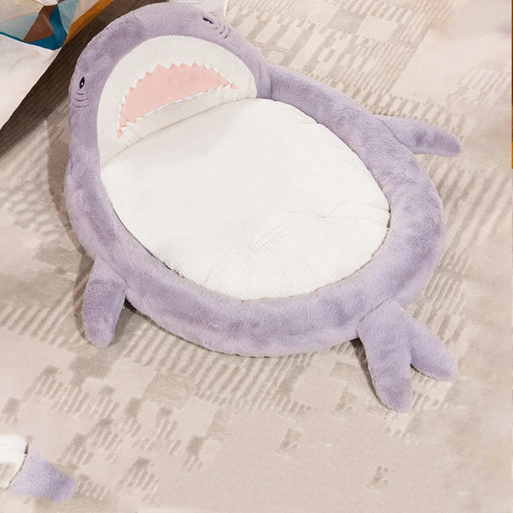 2025 Shark Pet Bed – Cozy Soft Cotton Nest for Cats & Dogs