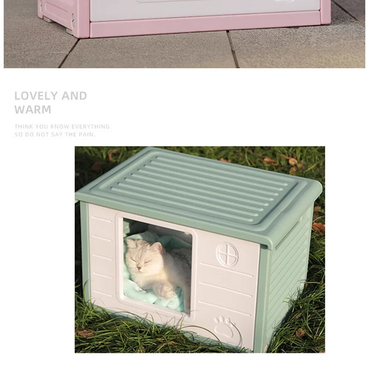 HOOPET Outdoor Rainproof Cat House & Dog Kennel