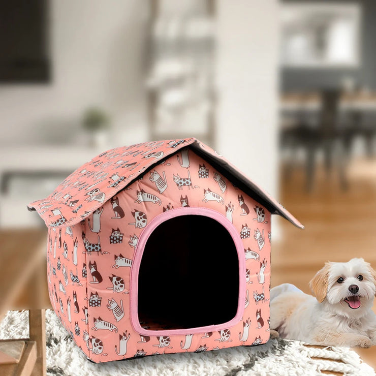Waterproof Foldable Pet House for Cats & Dogs – Outdoor Use