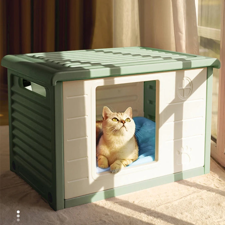 HOOPET Outdoor Rainproof Cat House & Dog Kennel