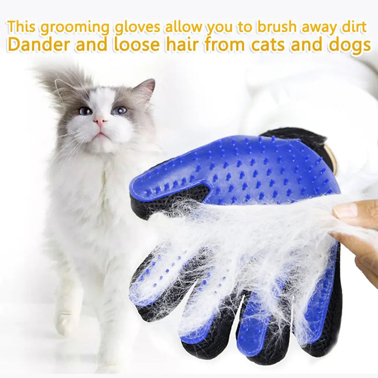 Pet Grooming Glove – Deshedding & Massage Brush for Cats, Dogs & Horses