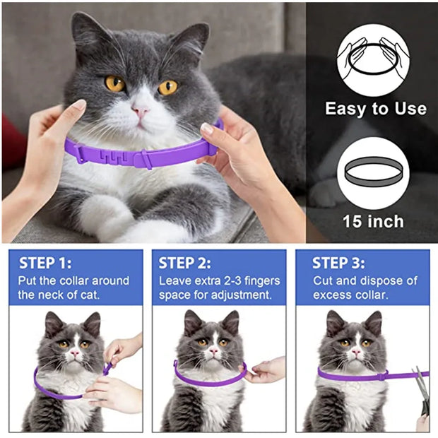 Adjustable Calming Pet Collar – Reduces Anxiety for Cats & Dogs