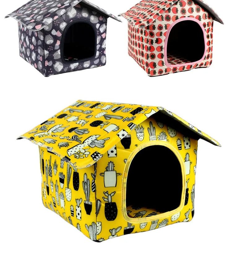 Waterproof Foldable Pet House for Cats & Dogs – Outdoor Use