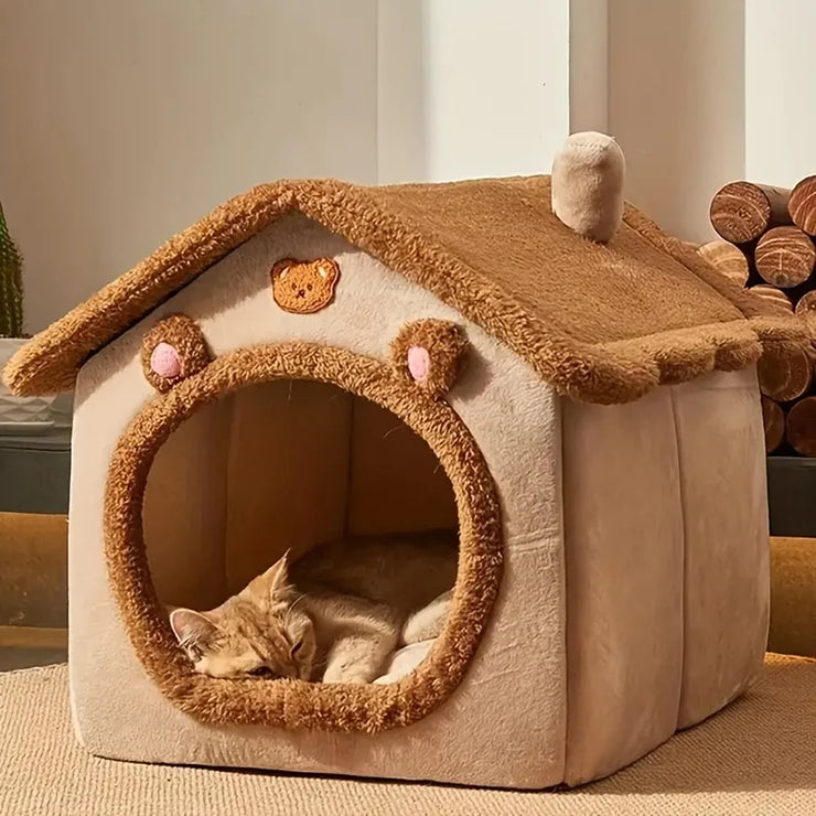 Foldable Washable Pet Bed House for Cats & Small Dogs