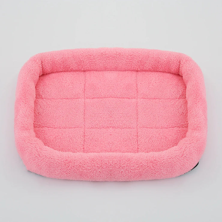 Soft Plush Pet Bed – Square Cat & Dog Sleep Cushion