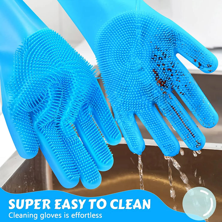 Pet Bathing & Grooming Gloves – Silicone Hair Removal & Massage for Cats & Dogs