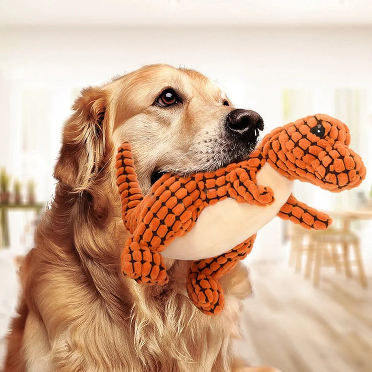 Plush Dinosaur Pet Toy – Interactive Chew Toy for Small Dogs & Cats