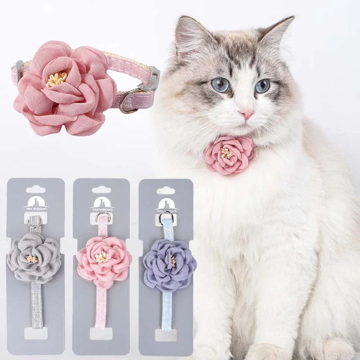 Cute Adjustable Cat & Puppy Collar – Bow Tie with Safety Button