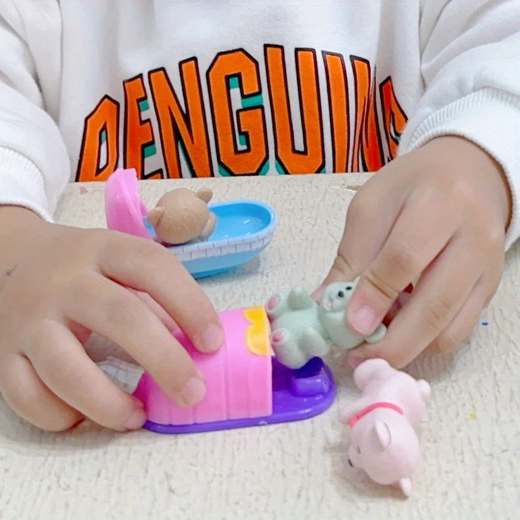 Children’s Playhouse Pet & Teddy Bear Toy Set – Family Scene Play Gift