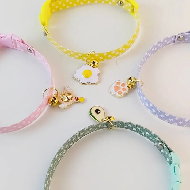 Cute Adjustable Breakaway Cat & Kitten Collar with Pendant