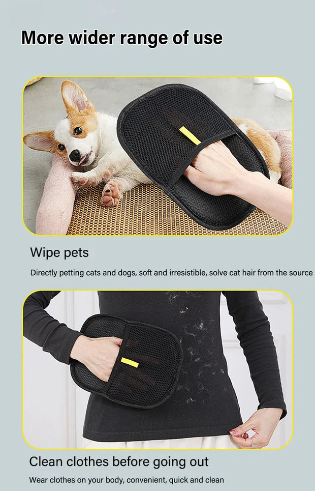 Pet Grooming & Hair Remover Gloves – For Pets, Furniture & Clothes