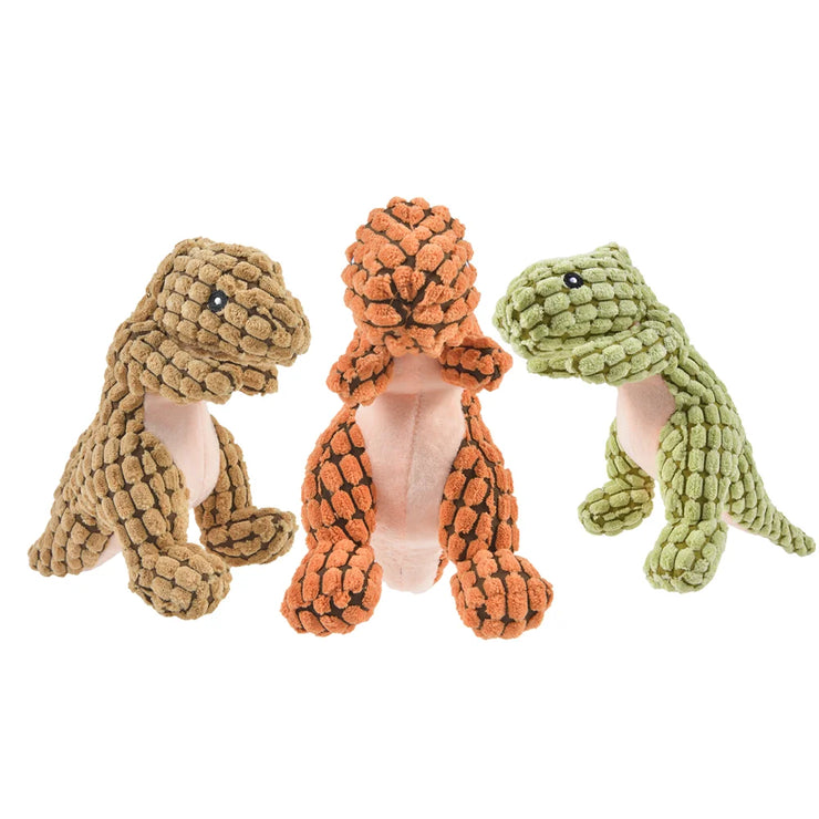 Plush Dinosaur Pet Toy – Interactive Chew Toy for Small Dogs & Cats