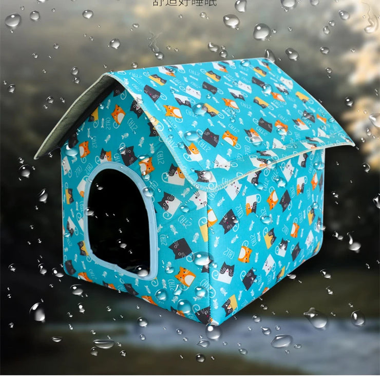 Waterproof Foldable Pet House for Cats & Dogs – Outdoor Use