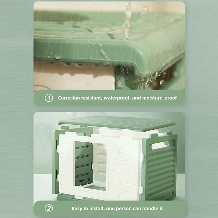 HOOPET Outdoor Rainproof Cat House & Dog Kennel