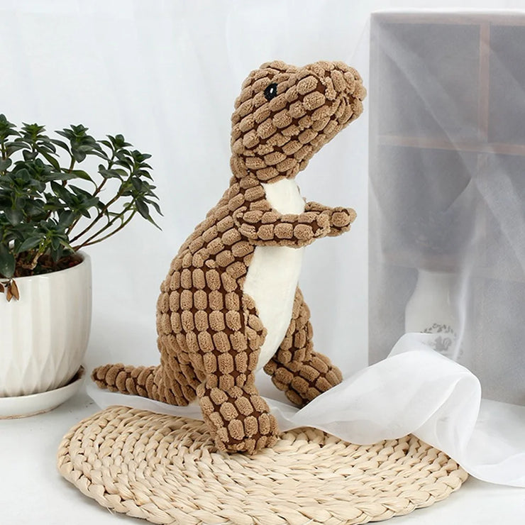 Plush Dinosaur Pet Toy – Interactive Chew Toy for Small Dogs & Cats