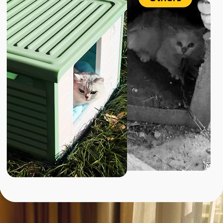 HOOPET Outdoor Rainproof Cat House & Dog Kennel
