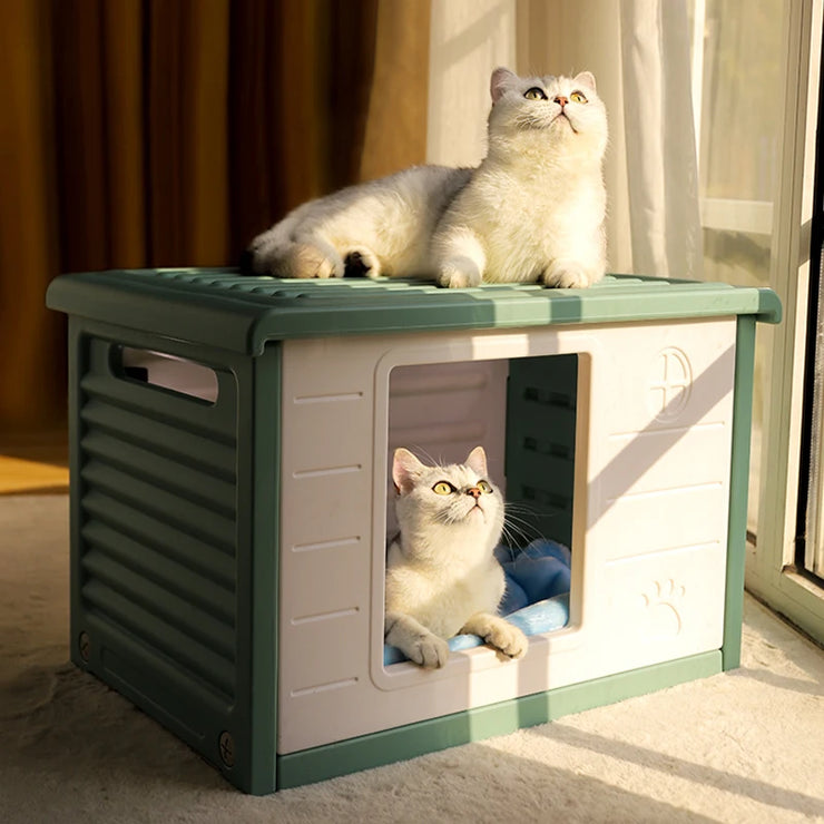 HOOPET Outdoor Rainproof Cat House & Dog Kennel