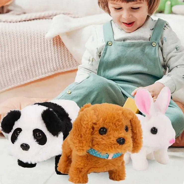 Interactive Plush Puppy Toy – Walking, Barking & Tail Wagging for Kids