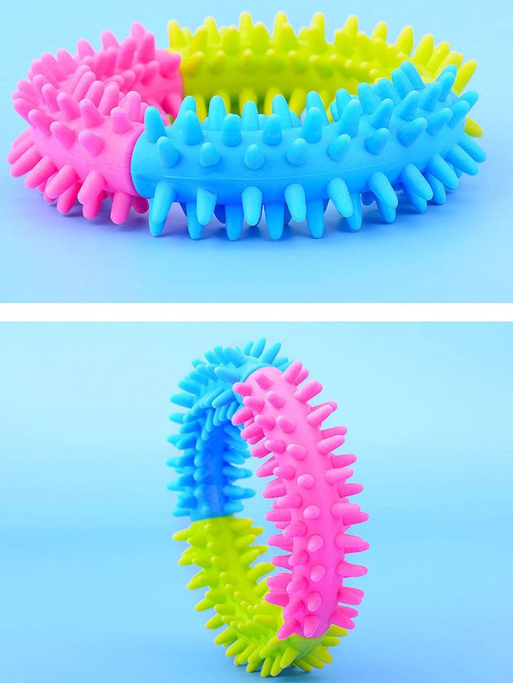 2-in-1 Dog Chew Toy Set – Bell Ball & Tri-Color Molar Ring
