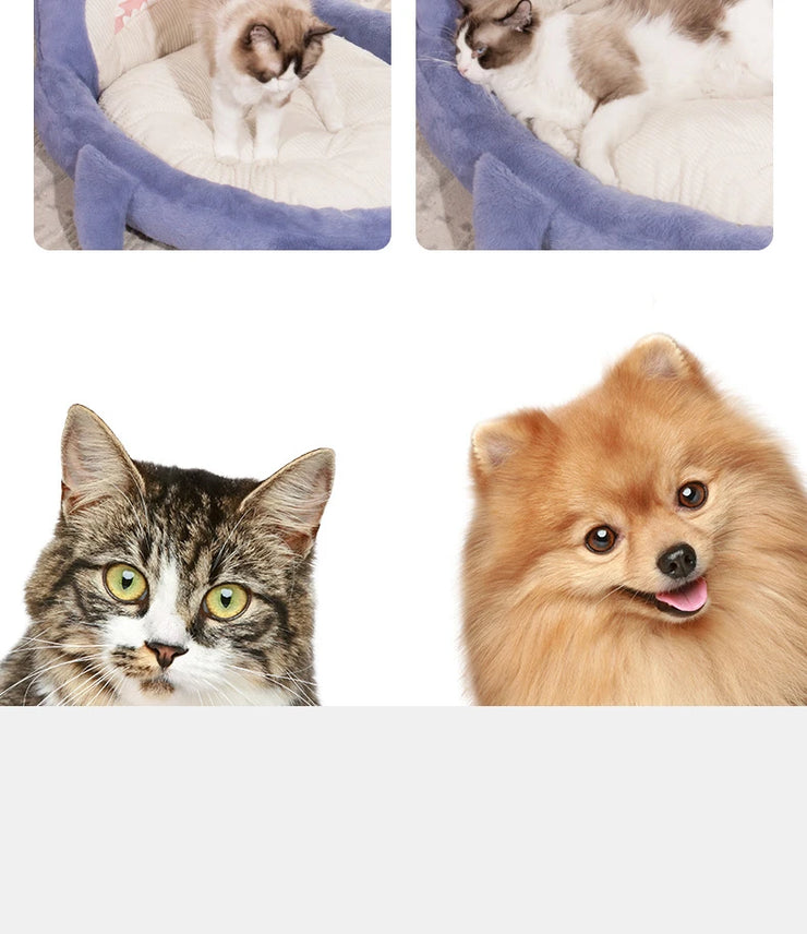 2025 Shark Pet Bed – Cozy Soft Cotton Nest for Cats & Dogs