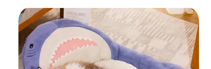 2025 Shark Pet Bed – Cozy Soft Cotton Nest for Cats & Dogs
