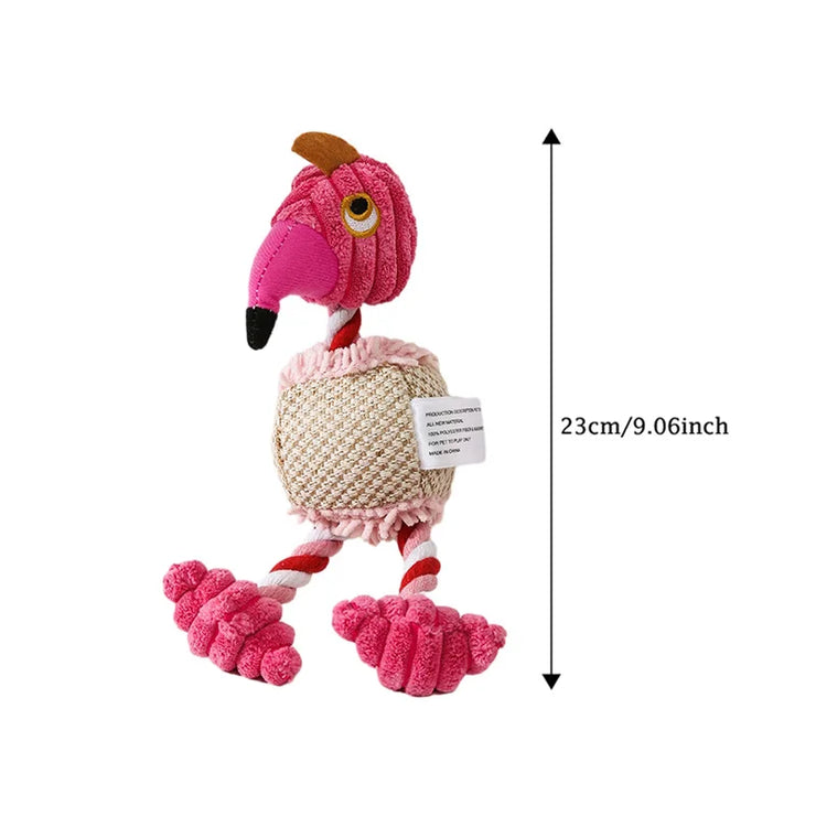 Plush Bird-Shaped Dog Toy – Squeaky Chew & Interactive Rope for Pets