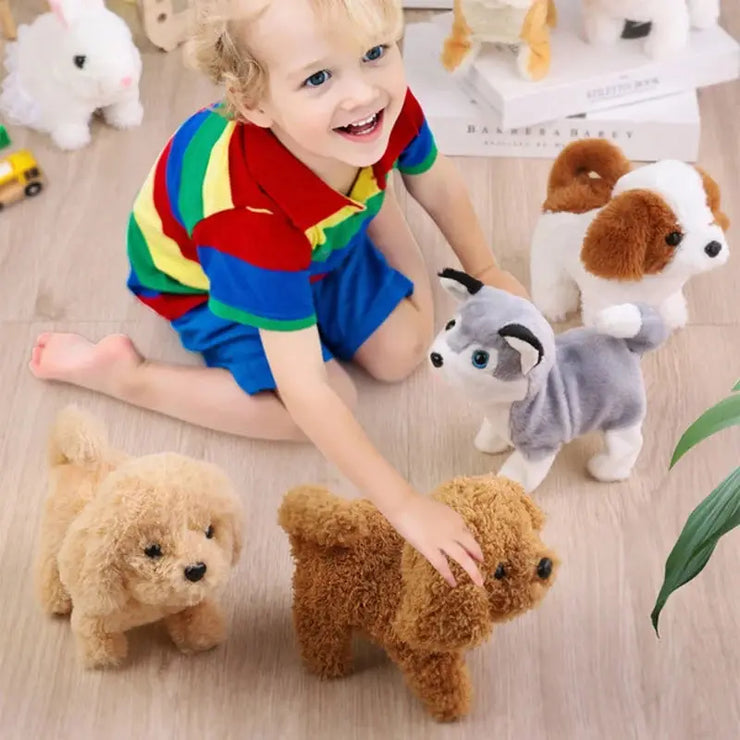 Interactive Plush Puppy Toy – Walking, Barking & Tail Wagging for Kids