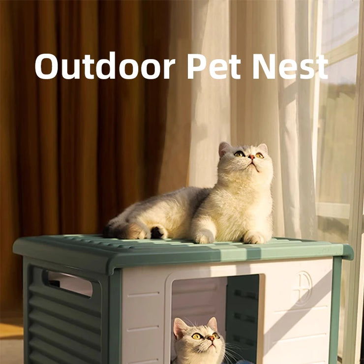 HOOPET Outdoor Rainproof Cat House & Dog Kennel