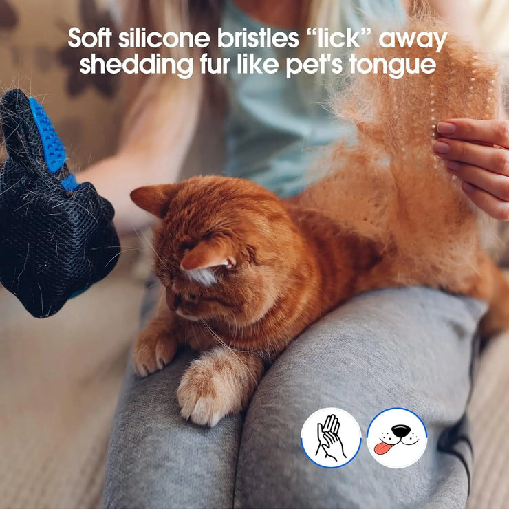 Pet Grooming Glove – Deshedding & Massage Brush for Cats, Dogs & Horses