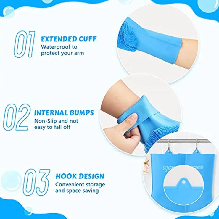 Pet Bathing & Grooming Gloves – Silicone Hair Removal & Massage for Cats & Dogs