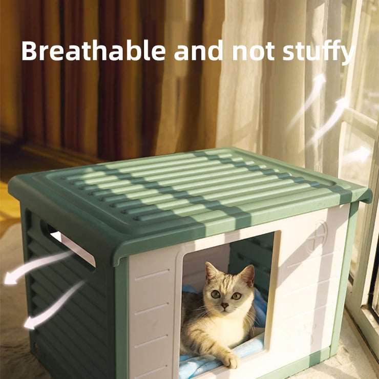 HOOPET Outdoor Rainproof Cat House & Dog Kennel