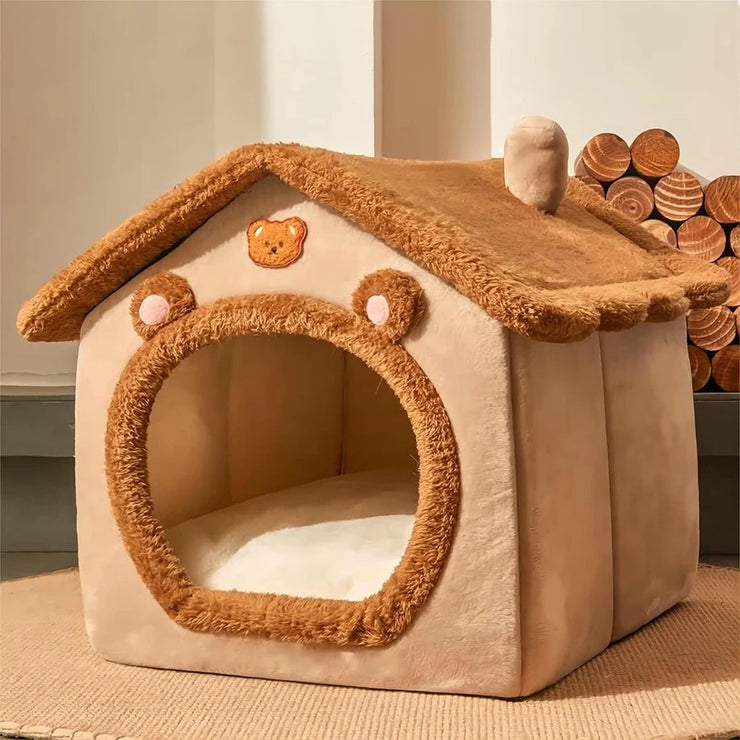 Foldable Washable Pet Bed House for Cats & Small Dogs